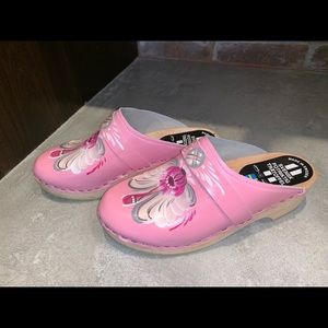 Swedish Clogs Hand Painted Size 38